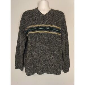 Abercrombie Fitch Wool Heavy Beige Multi Color Fair‎ Isle Sweater Size L